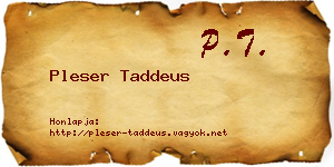 Pleser Taddeus névjegykártya